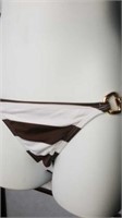 PILYQ Brown & white bikini bottoms size M metal