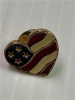 Heart Shaped Flag Pin - Avon