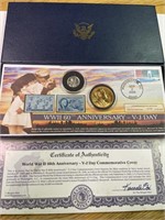 WWII 60th Anniversary VJ Day Stamp and Coin Set
