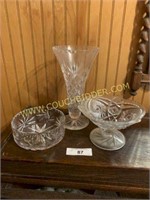 Galway Irish cut crystal vase and more