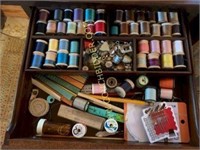 Large lot of thread buttons and more