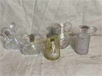 Cruets and antique cream pitcher