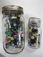 Lot (2) Jars of Vintage Marbles