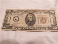 1934 $20 bill  Hawaii