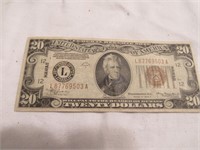 1934A $20 bill Hawaii