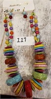 Multicolored Bulky Fashion Necklace and Earrings