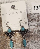 Redwood Turquoise/Silver Earrings