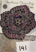 Large Purple Flower Brooch