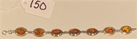 New - Sterling Silver Genuine Amber Indian