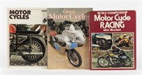 MOTOR CYCLES: Three hardcover books detailing moto