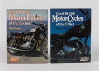 BRITISH MOTORCYCLES: Two hardcover books by Bob Cu