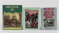 BRITISH MOTOR CYCLES: Three hardcover books detail