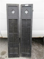 PAIR OF ANTIQUE SHUTTERS, UNUSUAL CUT OUT