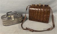 2 Vintage Purses: Gator & Mid Century