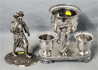 2 Pc Figural Silverplate Lot