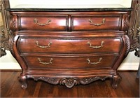 Ornate Four Drawer Dresser with Granite