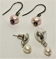 Two Pair of Pearl Drop Earrings