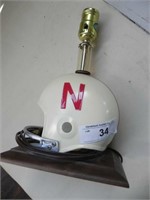 Vintage Nebraska Football Helmet Lamp