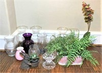 Glass Vases and Faux Arrangements