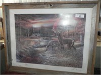 Barn Wood Framed Deer Picture-Ruane Manning signed