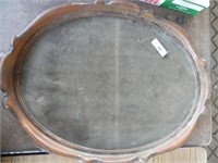 Vintage Oval Glass Wood Frame, no back