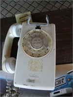 Vintage White Rotary Wall Telephone