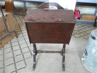 Vintage Wood Sewing Basket/Stand