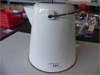 Vintage White Enamel Coffee Pot (no lid)
