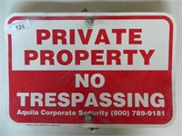 Vintage Metal No Trespassing Sign