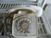 Vintage White Rotary Desk Telephone
