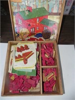 Vintage American Bricks in Wood Box