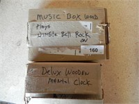 Hosp. Veterans Program Wood Clock & Music Box