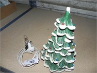 Vintage Ceramic Lighted Christmas Tree, appx. 10"