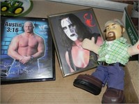 Larry the Cable Guy Talking Doll & WWF Pictures
