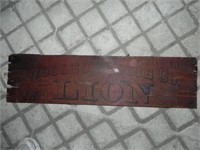 Woolson Spice Co. "Lion" Adv. Board, wood