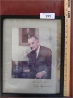 President Lyndon Johnson Signed Framed Print