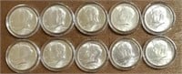 (10) U.S. Kennedy Half Dollars #2: 90% Silver