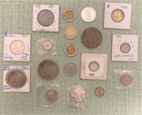 (18) Foreign Coins Some Silver