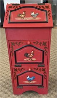 Red Rooster Wooden 3-Drawer Storage Cabinet