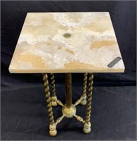 Marble & Brass Plant Stand