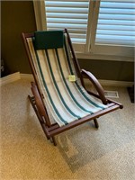 VINTAGE TEAK FOLDING DECK CHAIR