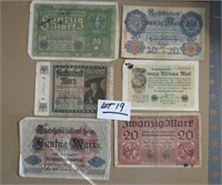 OLD GERMAN MONEY BILLS BANK NOTE CURRENCY