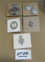 BRITISH POLICE CAP BADGES & PINS LOT