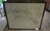 CIVIL WAR FRAMED MAP 1862