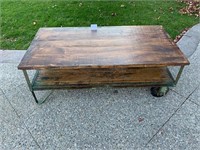 VINTAGE INDUSTRIAL TWO TIER COFFEE TABLE