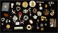 Lot of Approx. 40 Costume Brooches