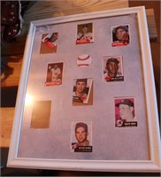 Baseball card framed wall art