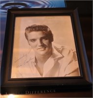 Framed Elvis autograph photo