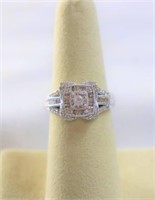 White gold Tiffany style diamond ring