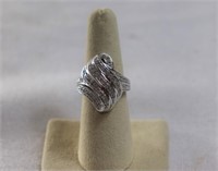 Diamond ribbon ring